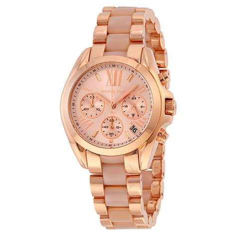 michael kors chronograph watch rose gold navy|mk rose gold watch sale.